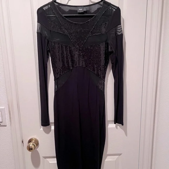 asos mesh dress black Rent ASOS DESIGN Off Shoulder Draped Sleeves Corset Mesh Insert Midi Dress  In Black main image 0